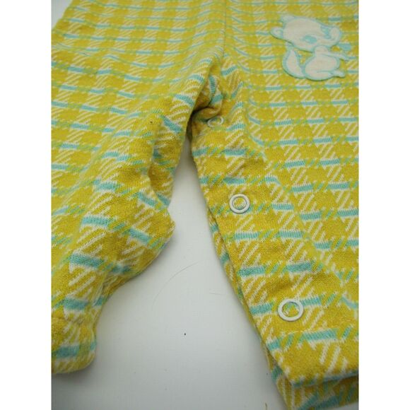 Adorable Vintage Healthtex Gold & Blue Plaid Romper Pants 12 Month Baby Unisex - Picture 7 of 8
